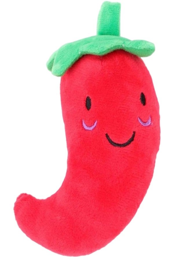 Dwuww Plush Chilli Fruits and Vegetables Dog Squeaky Plush Chili Eggplant Corn Puppy Dog for Small Dogs,Chili,Size 1 Nice and Practical Squeak Pet Supplies - Image 1